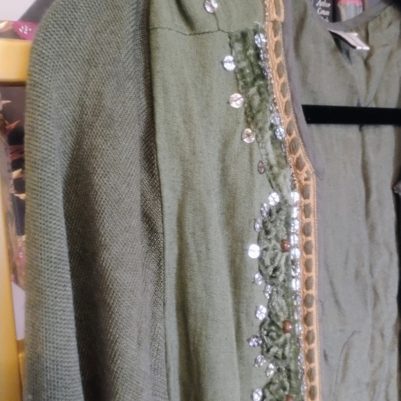 Art Deco Cottagecore Velvet Blank London Fringe Cardian - Picture 6 of 8